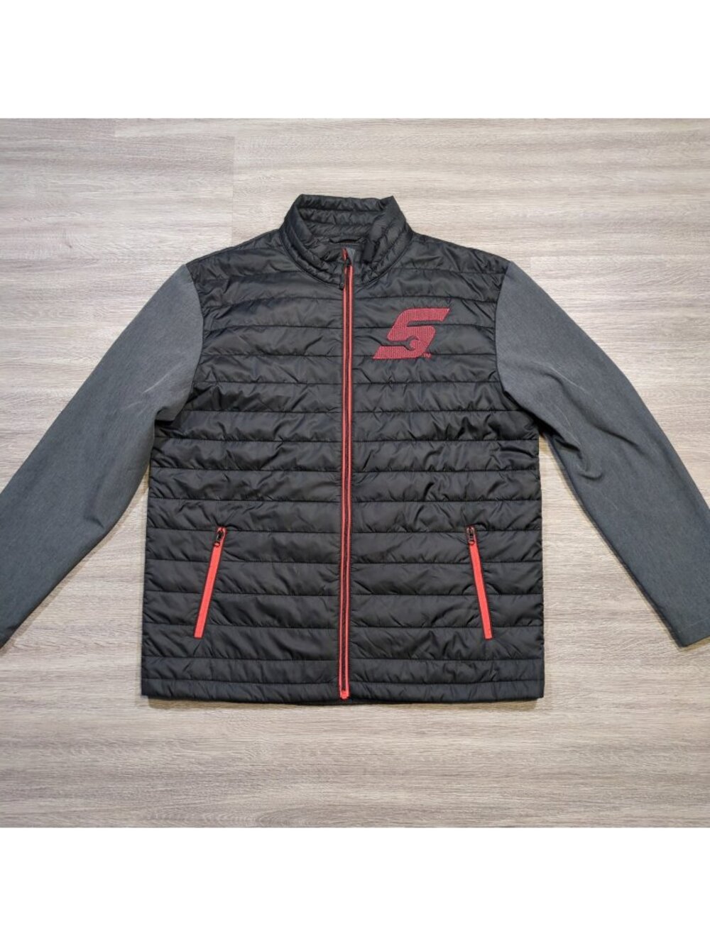Snap On Tools Quilted Puffer Jacket Men's XL Black Red Full Zip Logo